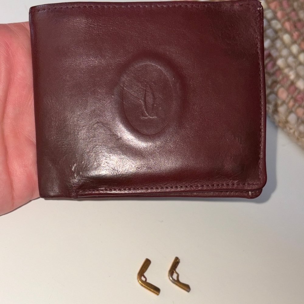Cartier Burgundy Leather Card Holder